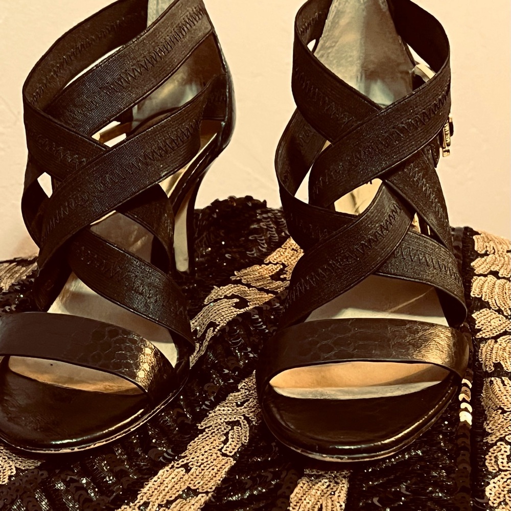 Michael Kors black and gold heels